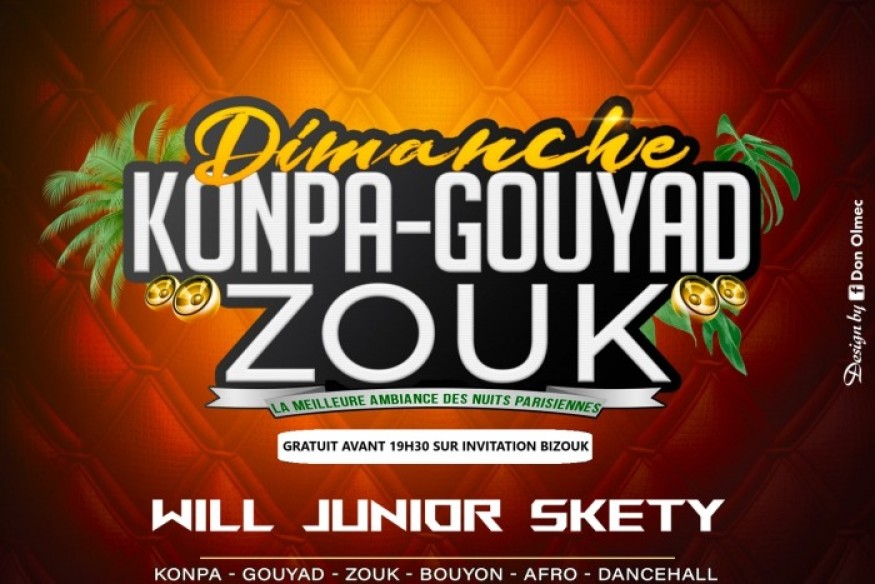 DIMANCHE KONPA GOUYAD - ZOUK - ENTRÉE GRATUITE JUSQU'À 20H